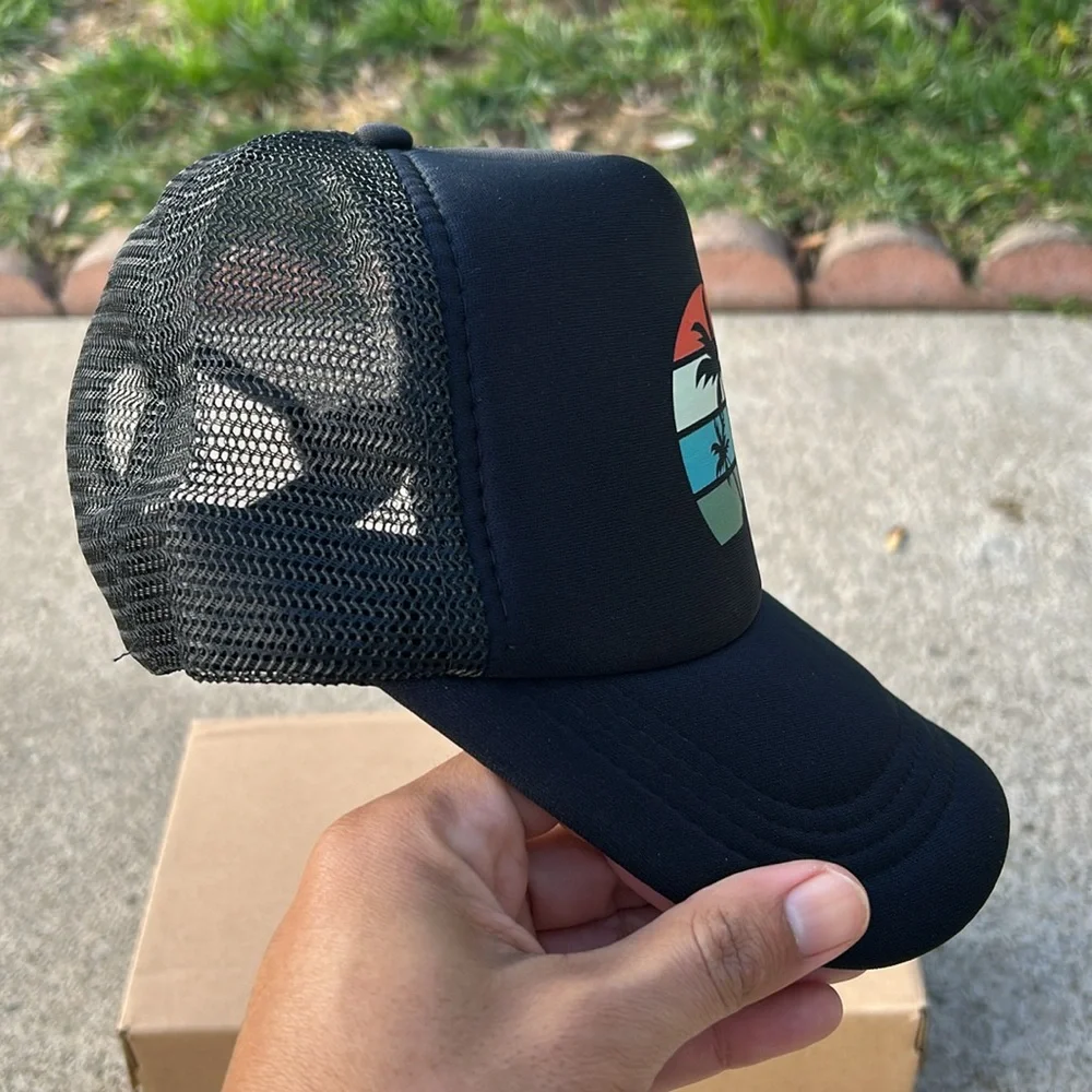 Mens Womens Hat Beach Cap Sunshade Snapback Black Brand New!